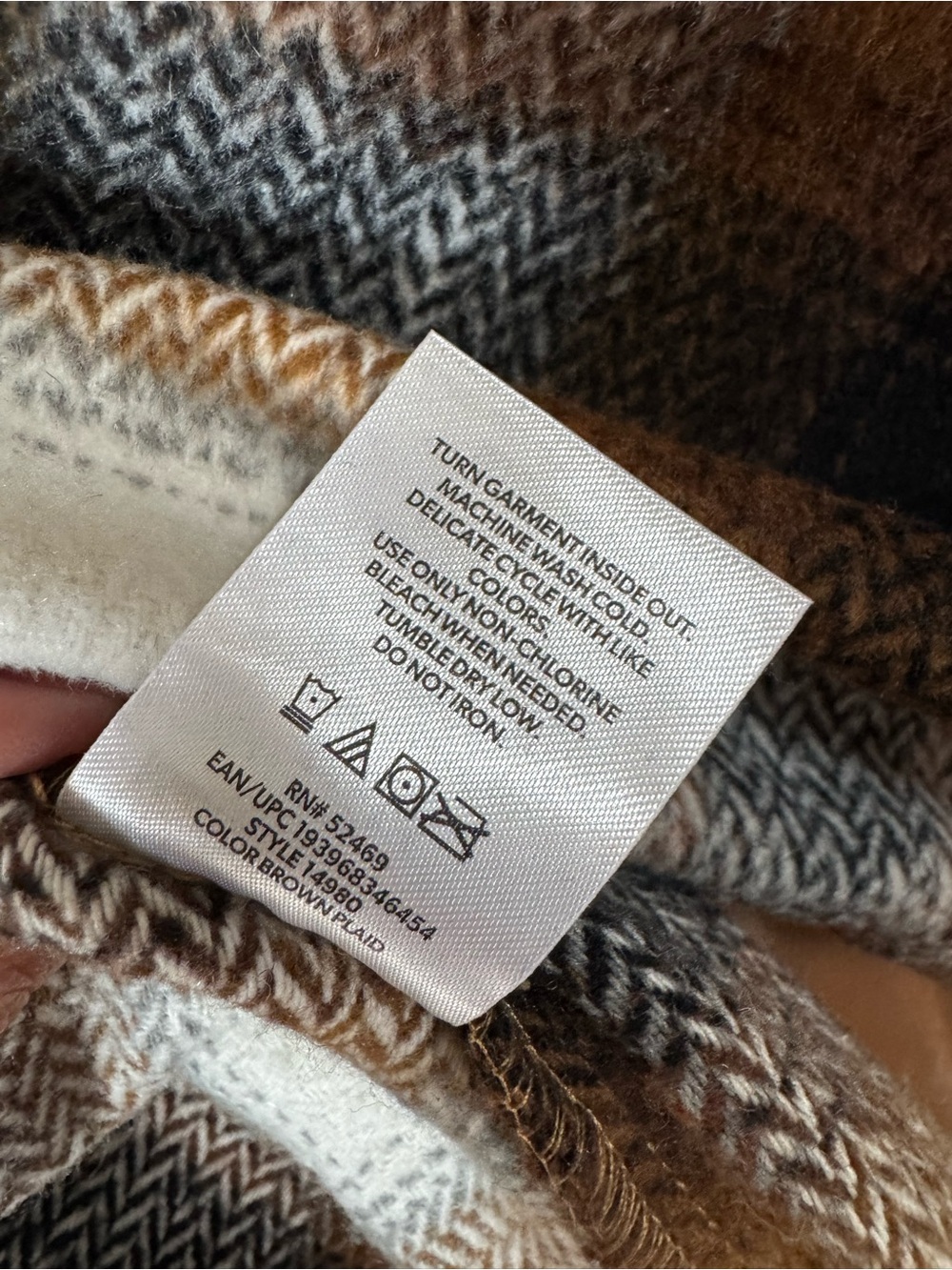 Plaid Shacket in Black, Brown and Cream - Picture 5 of 6